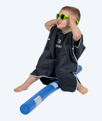 Watery bathing poncho for kids (1-6) - Microfiber - Black