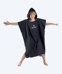 Watery bathing poncho for junior (6-15) - Microfiber - Black