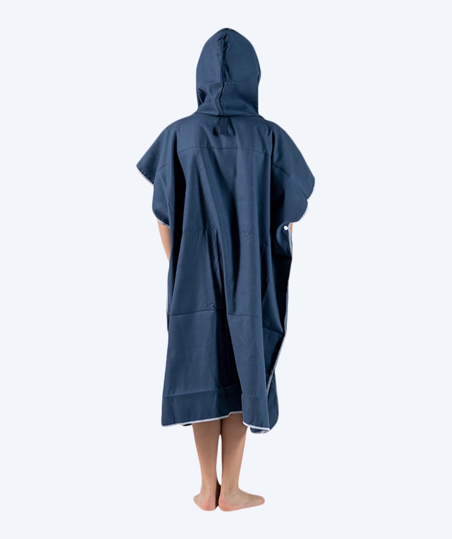 Watery bathing poncho for junior (6-15) - Microfiber - Dark blue