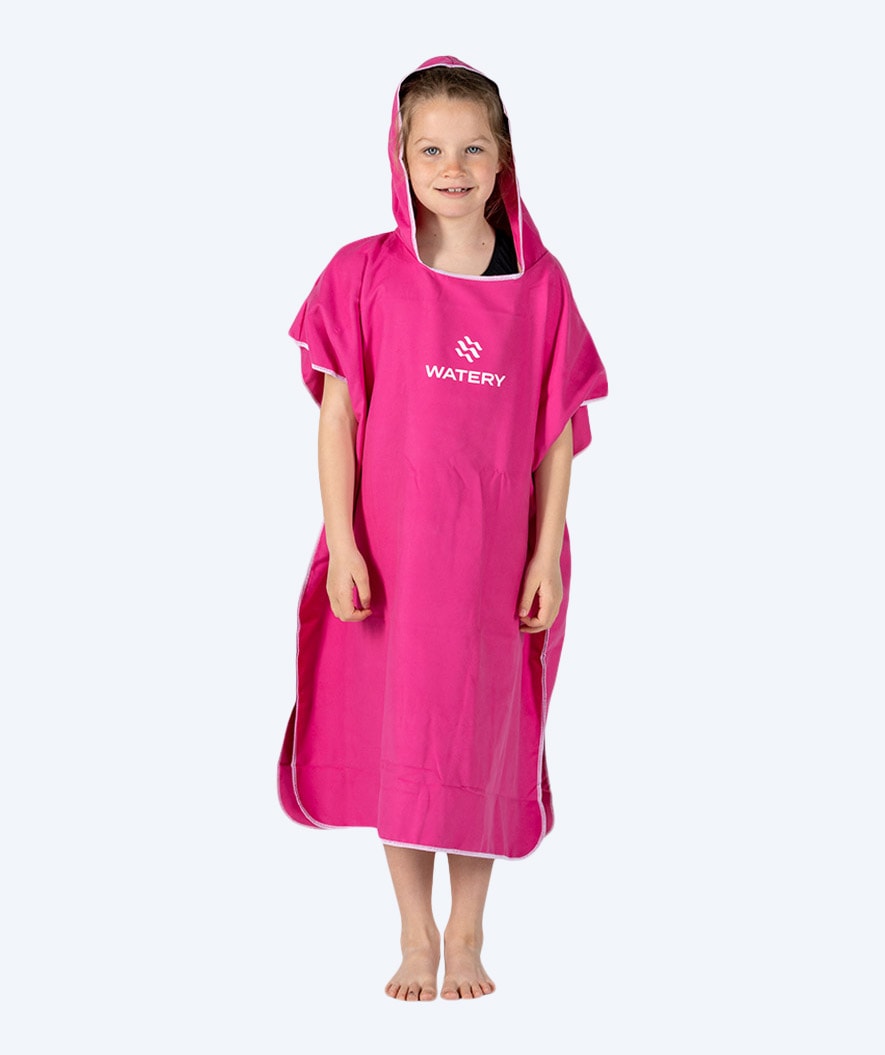 Watery bathing poncho for junior (6-15) - Microfiber - Pink