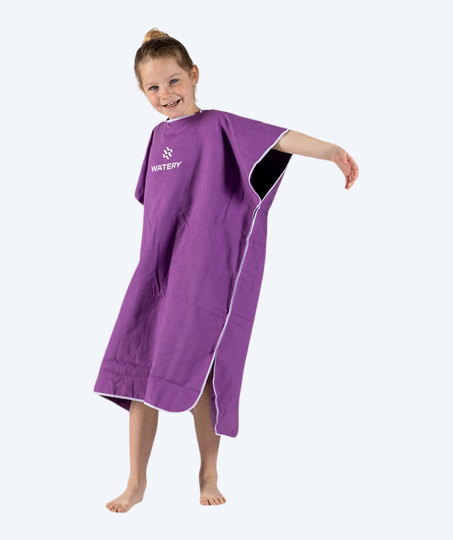 Watery bathing poncho for junior (6-15) - Microfiber - Purple