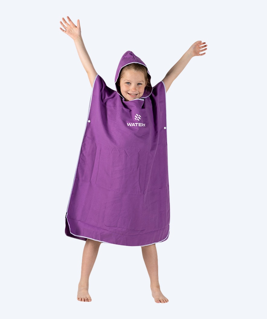 Watery bathing poncho for junior (6-15) - Microfiber - Purple