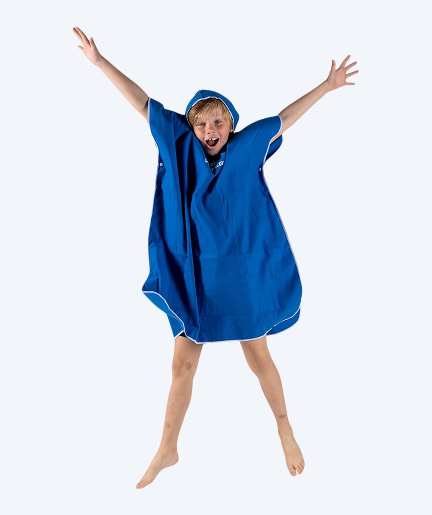 Watery bathing poncho for junior (6-15) - Microfiber - Royal Blue