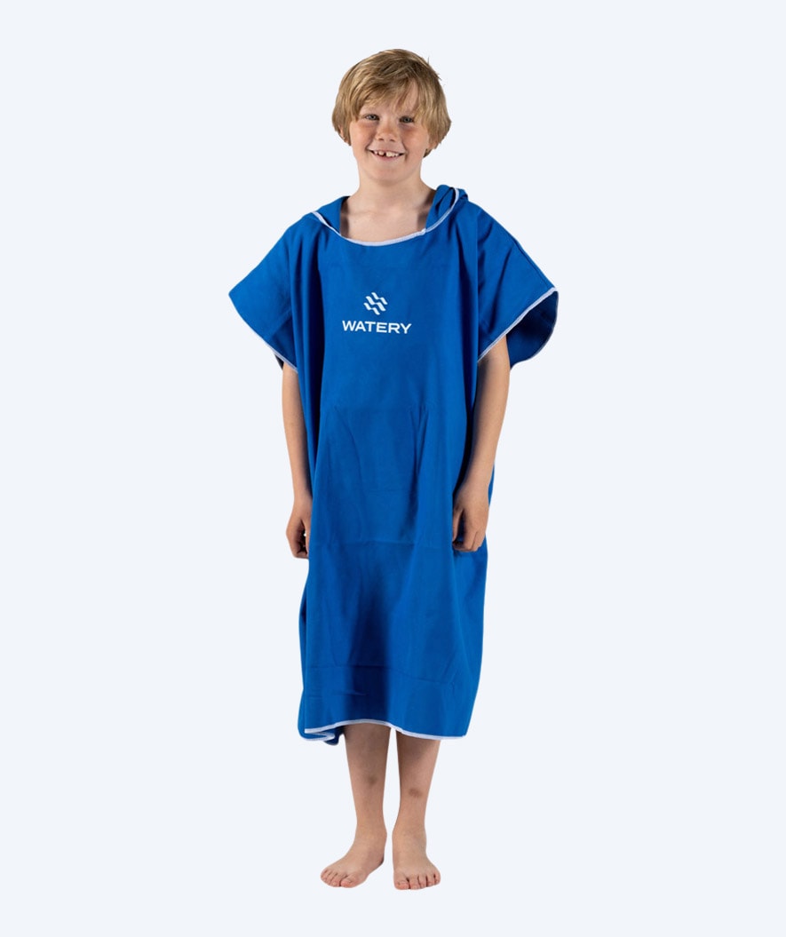 Watery bathing poncho for junior (6-15) - Microfiber - Royal Blue