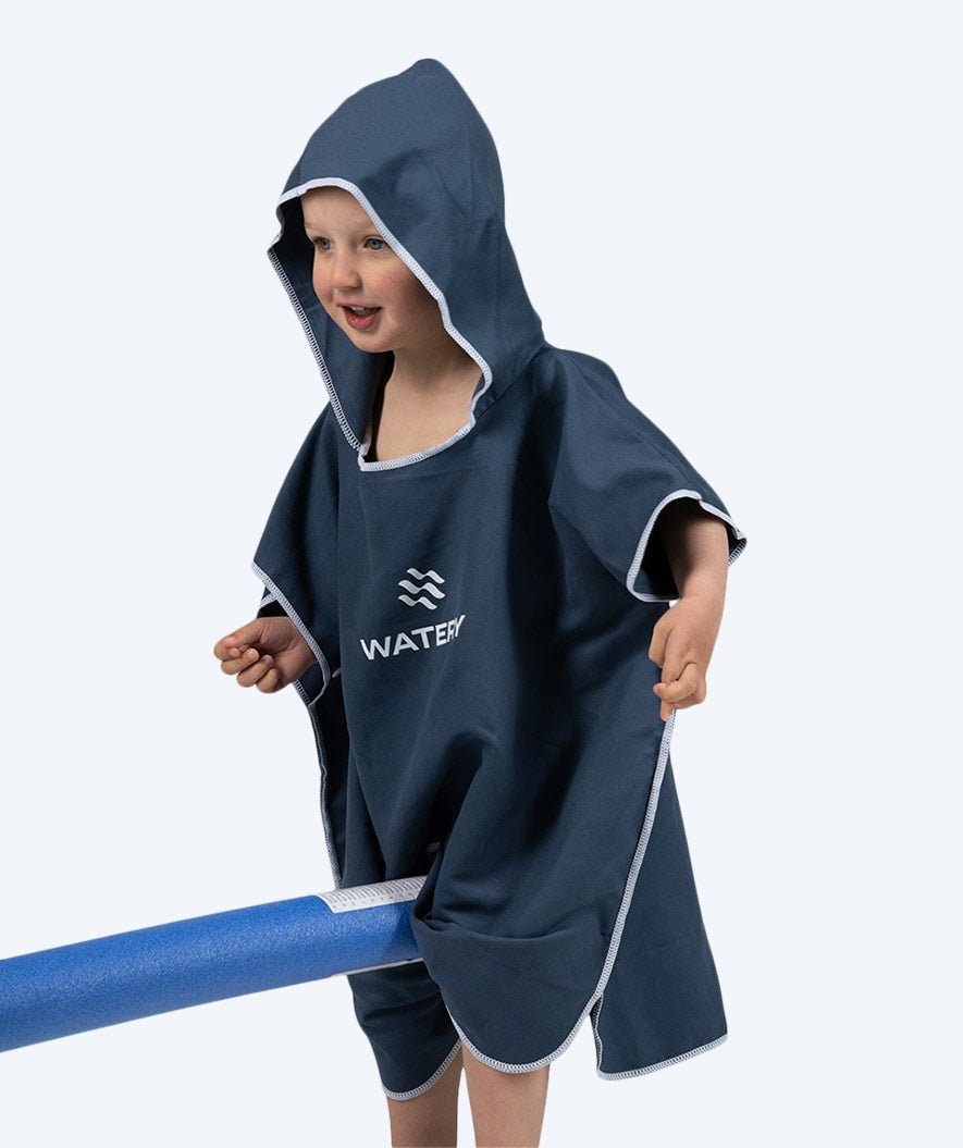Watery bathing poncho for kids (1-6) - Microfiber - Dark blue