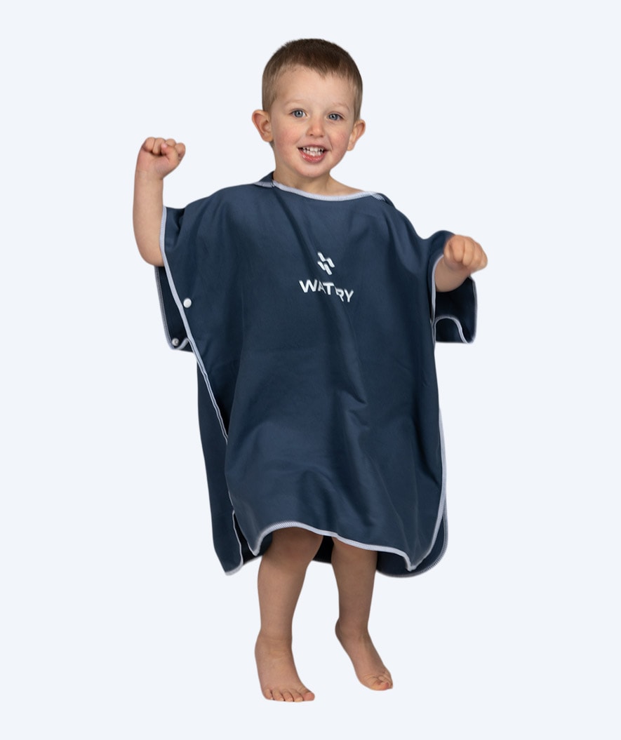 Watery bathing poncho for kids (1-6) - Microfiber - Dark blue