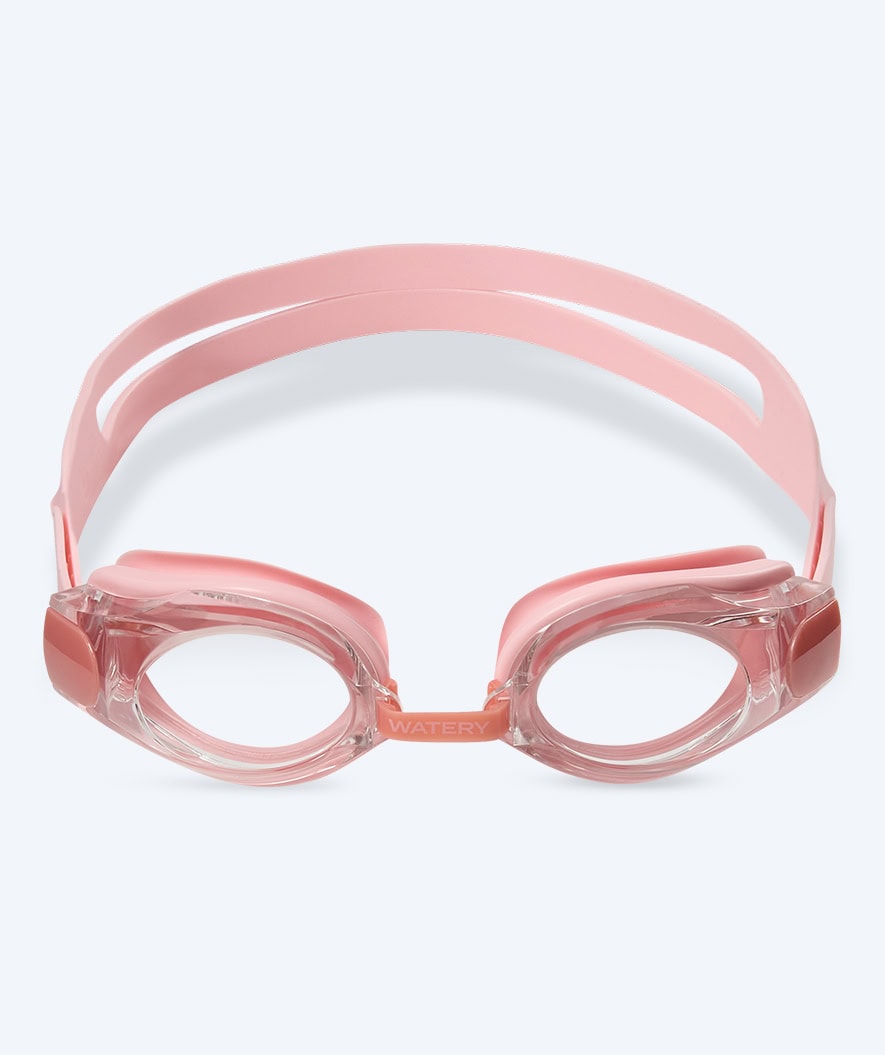 Watery nearsighted prescription swim goggles for adults - (-2.0) to (-5.0) - Naida - Pink