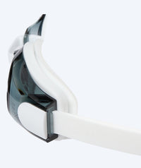 Watery nearsighted prescription swim goggles for adults - (-2.0) to (-5.0) - Naida - White (Smoke lens)