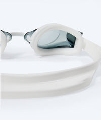 Watery nearsighted prescription swim goggles for adults - (-2.0) to (-5.0) - Naida - White (Smoke lens)