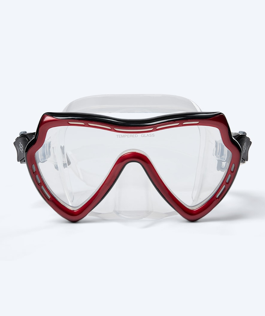 Watery diving mask for adults (from 15 years) - Nebula - Black/red