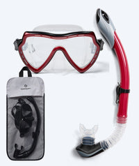 Watery Combo snorkel set for adults (from 15 years) - Nebula - Black/red