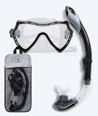 Watery Combo snorkel set for adults (from 15 years) - Nebula - Black