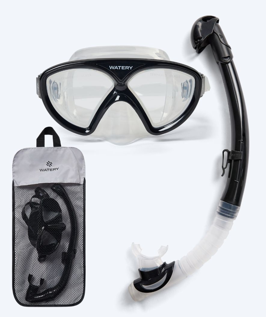 Watery Combo snorkel set for junior (8-15) - Ohio - Black