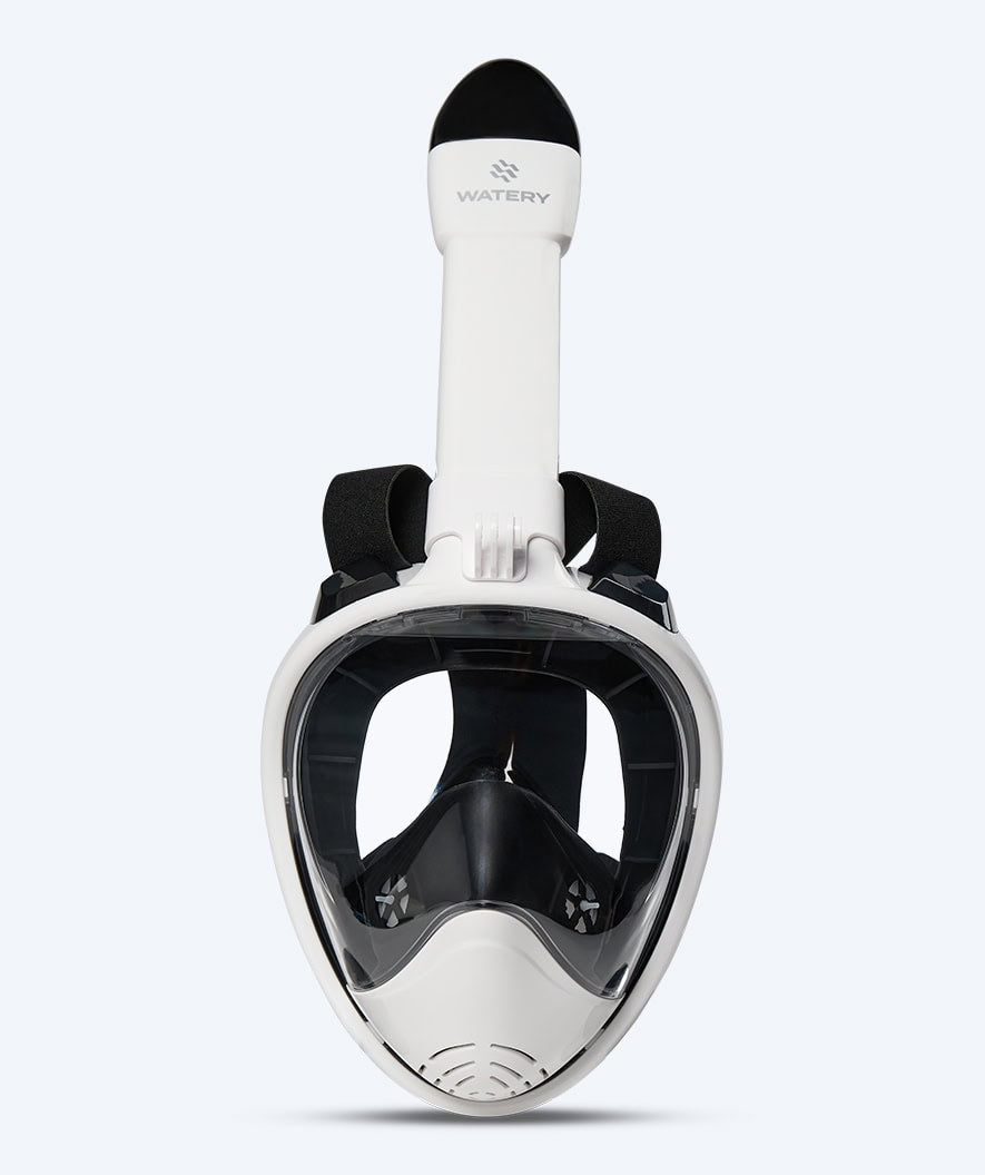 Watery full face diving mask for adults - Oxygen - White/black