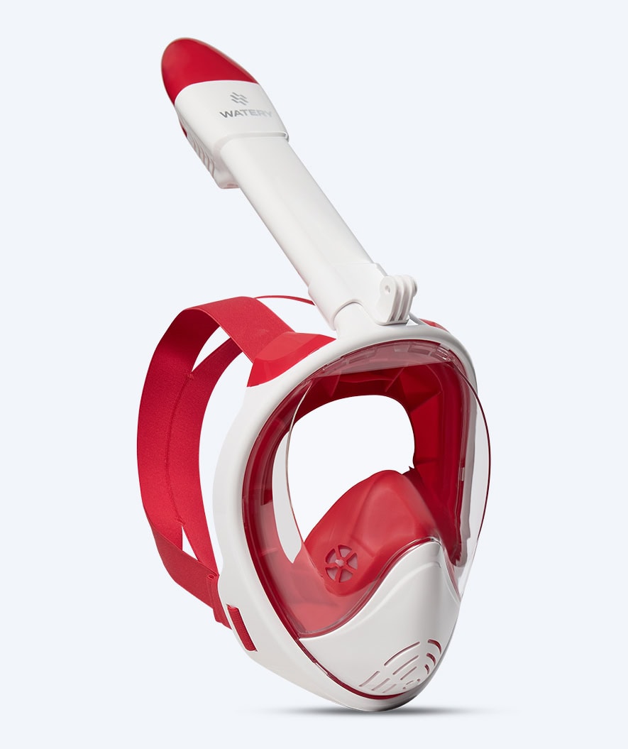 Watery full face diving mask for kids - Oxygen - White/red