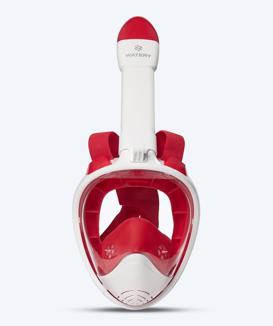 Watery full face diving mask for kids - Oxygen - White/red