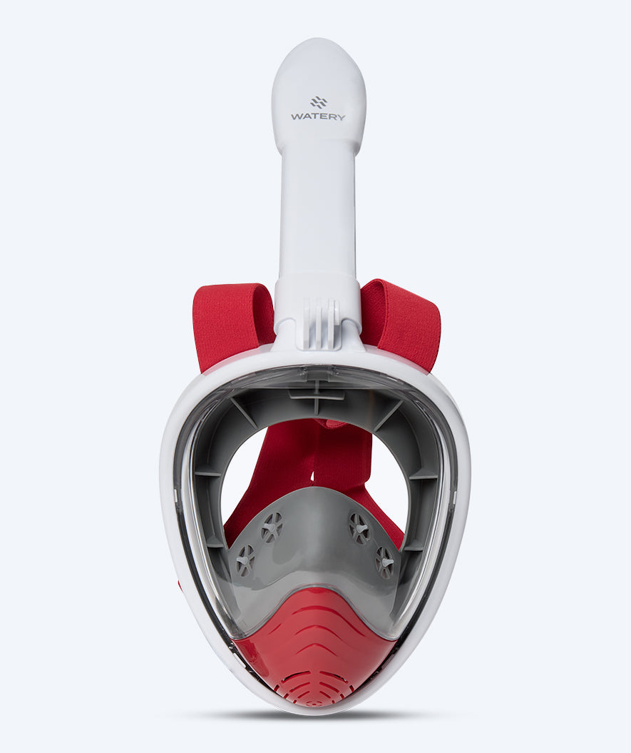 Watery full face diving mask for kids - Oxygen - White/red