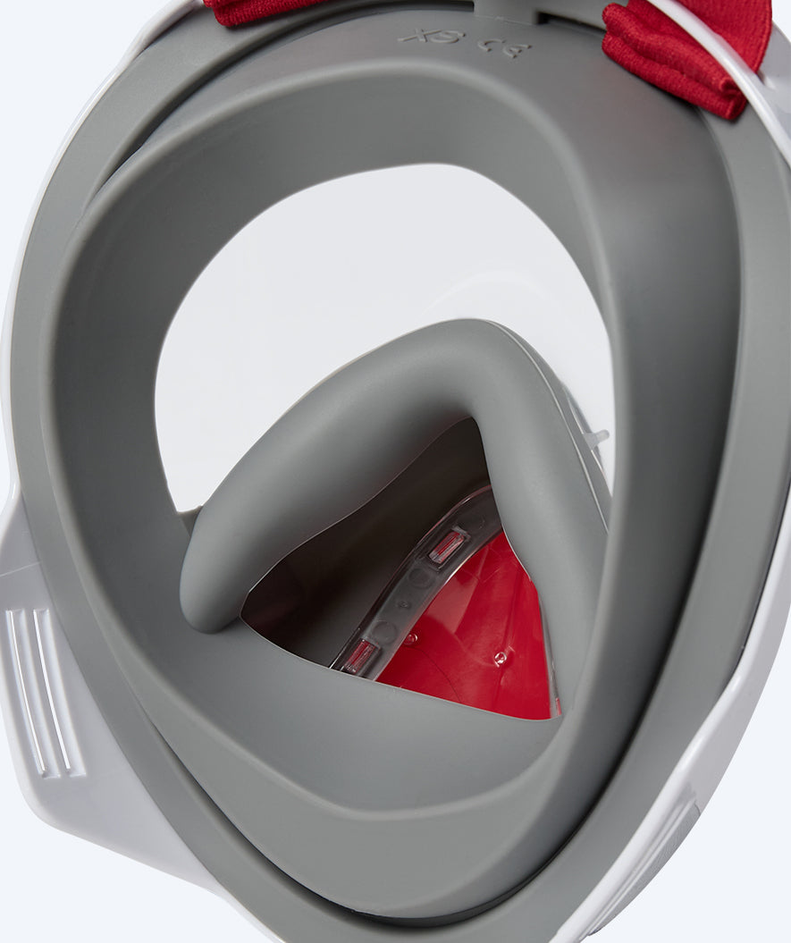 Watery full face diving mask for kids - Oxygen - White/red