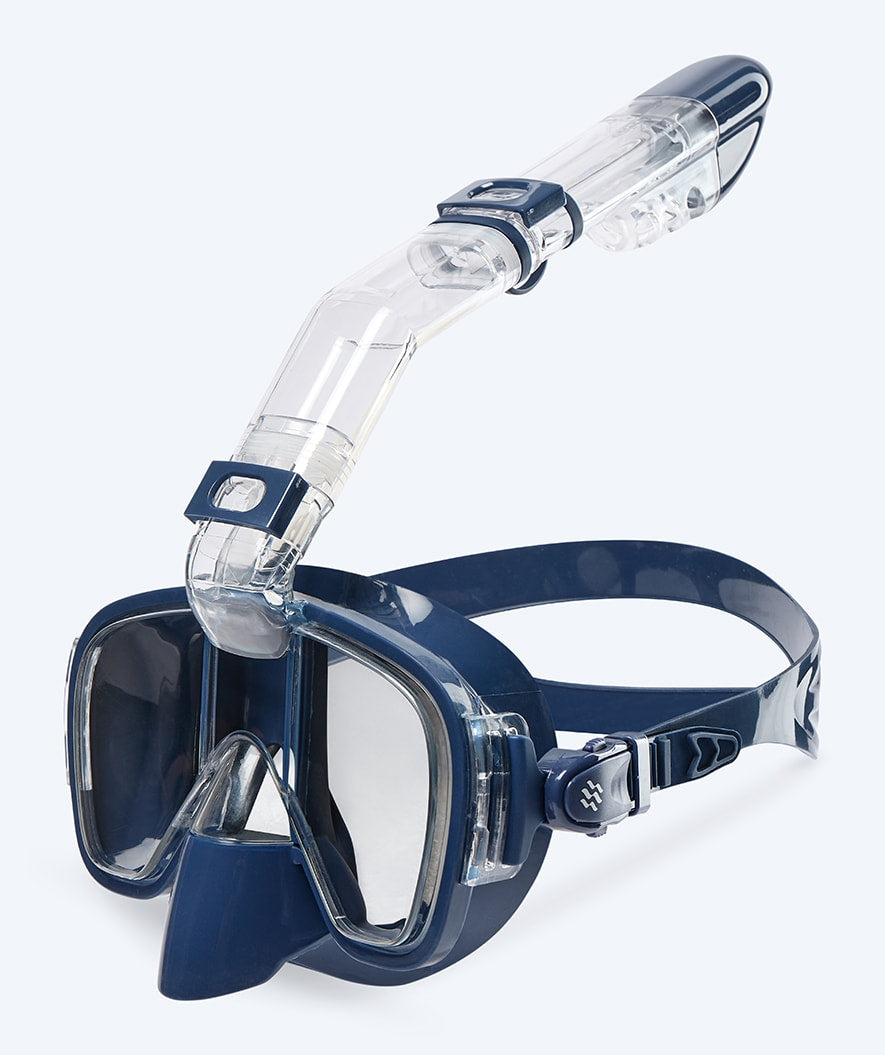 Watery snorkel set for adults - Fisher/Pearl - Dark blue