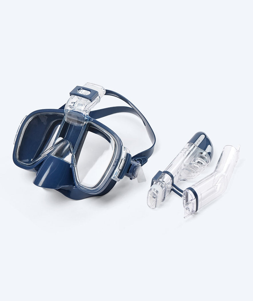 Watery full face diving mask for adults - Pearl - Dark blue
