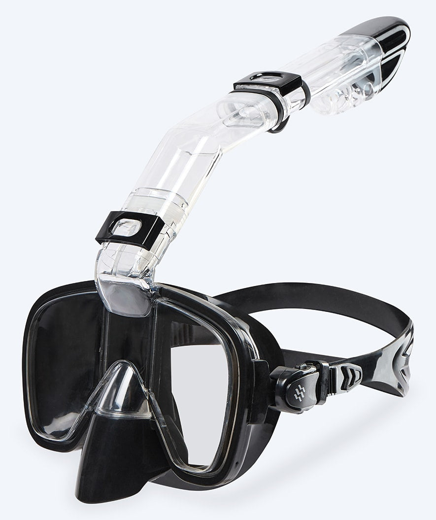Watery full face snorkel mask for kids - Pearl - Black