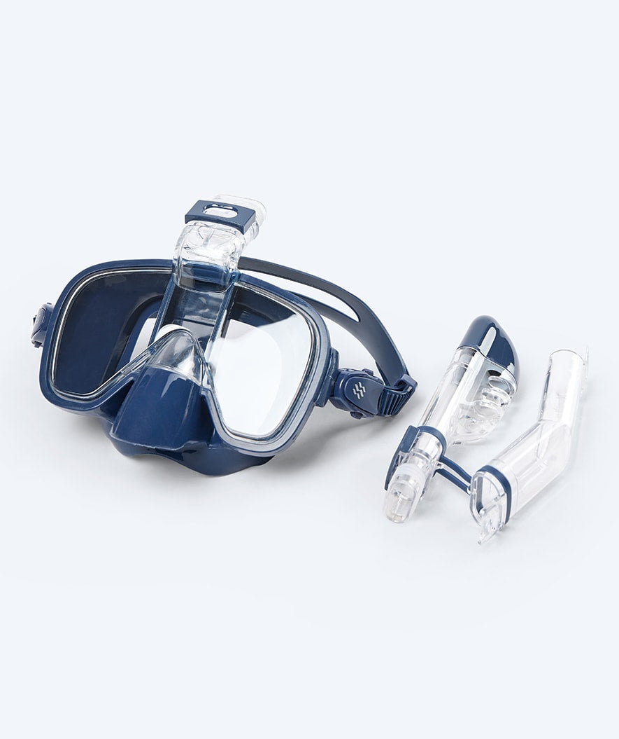 Watery full face diving mask for kids - Pearl - Dark blue