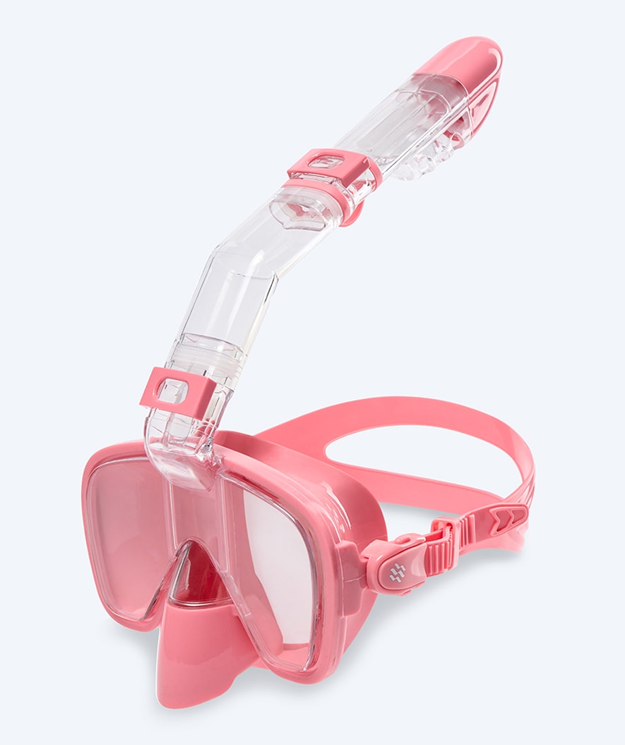 Watery full face snorkel mask for kids - Pearl - Pink