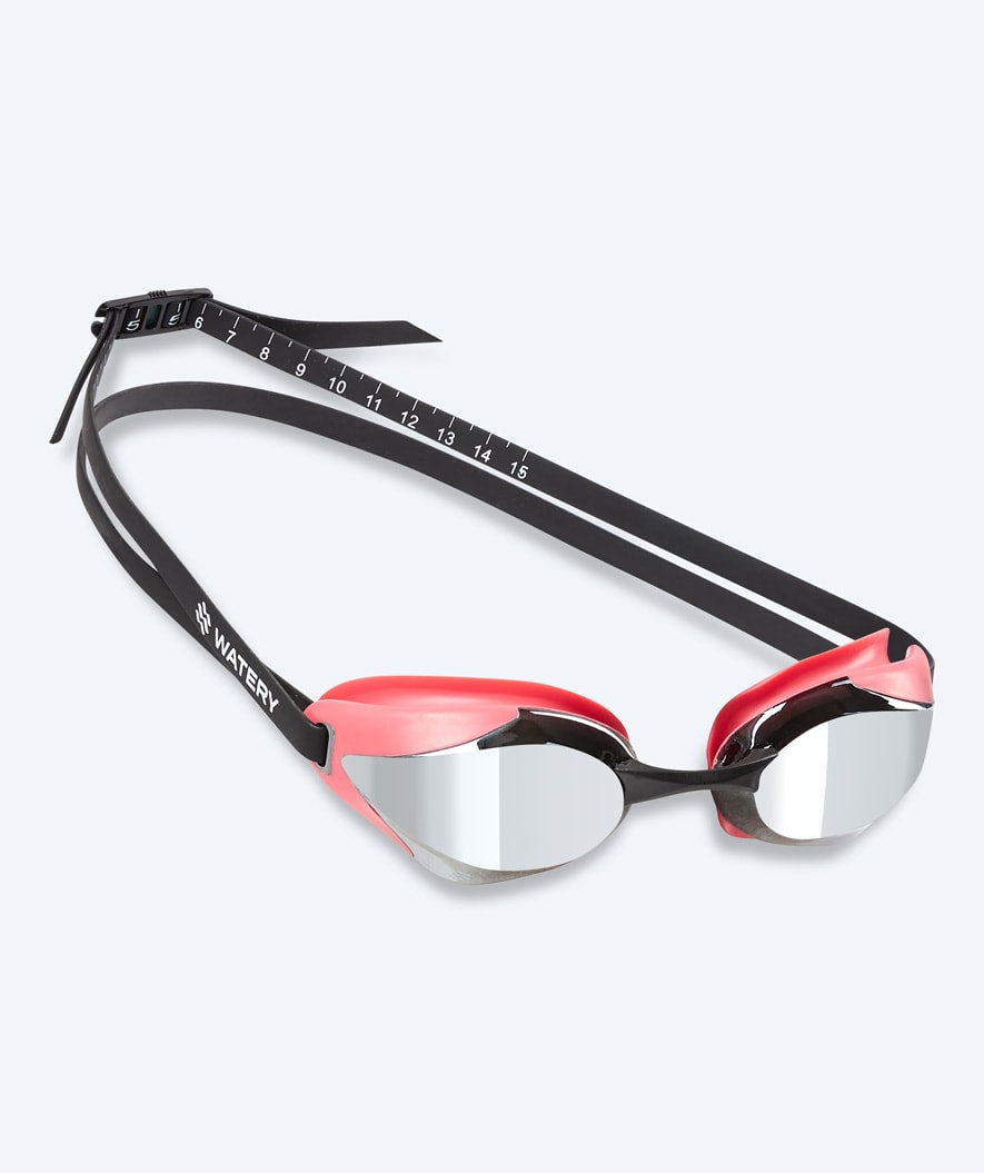 Watery Elite swimming goggles - Poseidon Ultra Mirror - Pink/silver