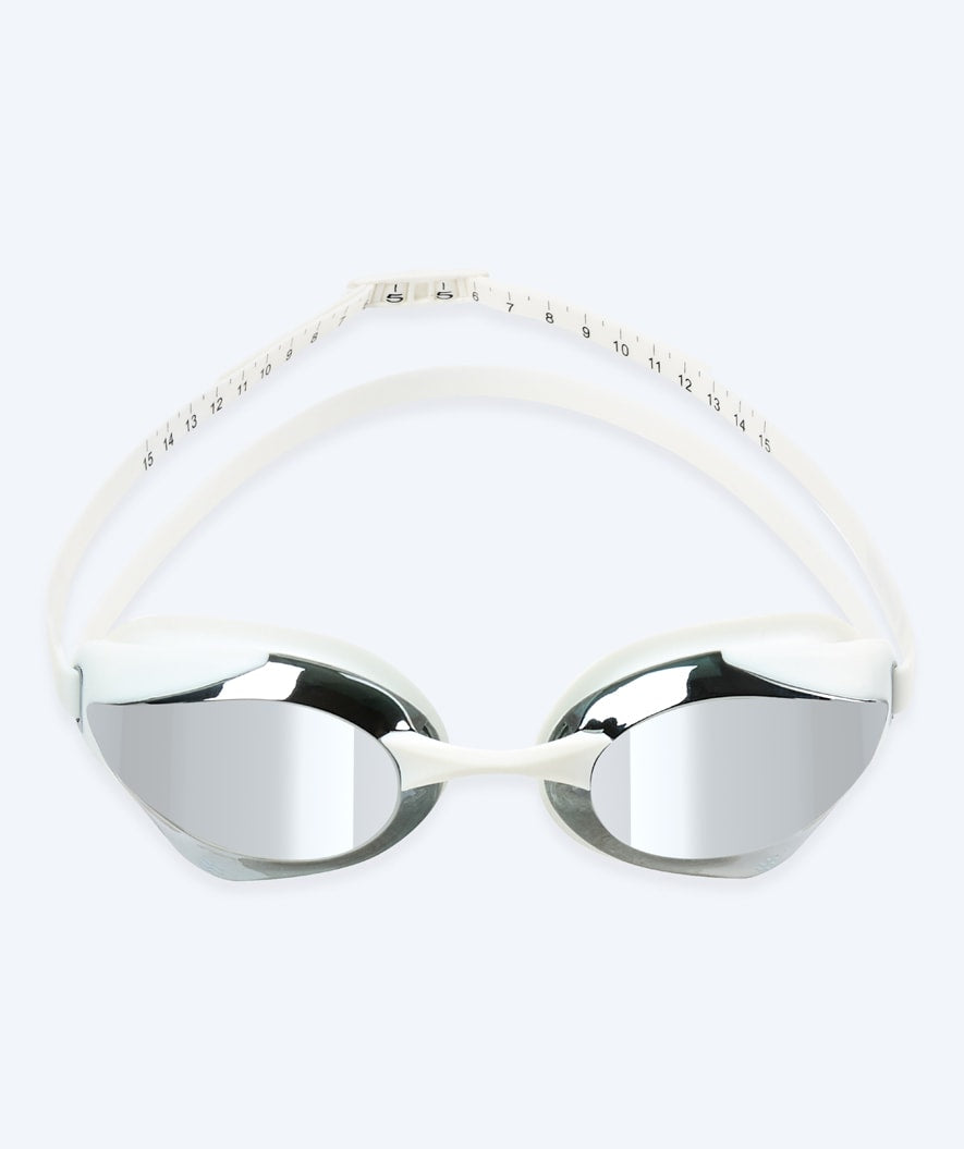 Watery Elite swim goggles - Poseidon Ultra Mirror - White/silver