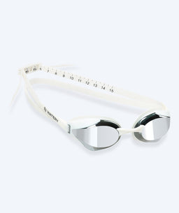 Watery Elite swimming goggles - Poseidon Ultra Mirror - White/silver