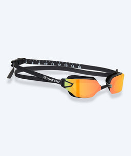 Watery competition swim goggles for kids - Power Lane - Black/gold