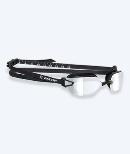 Watery racing swimming goggles for kids - Power Lane - Black/silver
