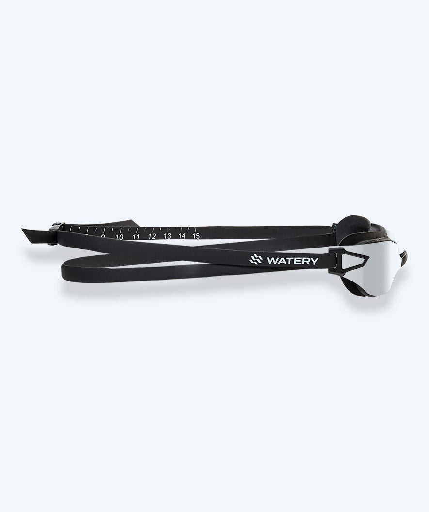 Watery competition swim goggles for kids - Power Lane - Black/silver