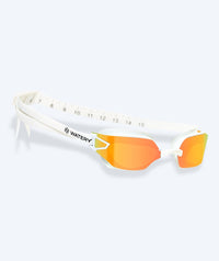 Watery racing swimming goggles for kids - Power Lane - White/gold