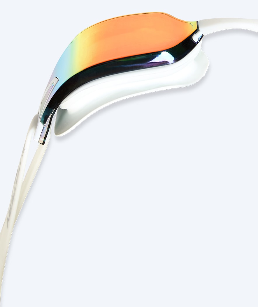 Watery competition swim goggles for kids - Power Lane - White/gold