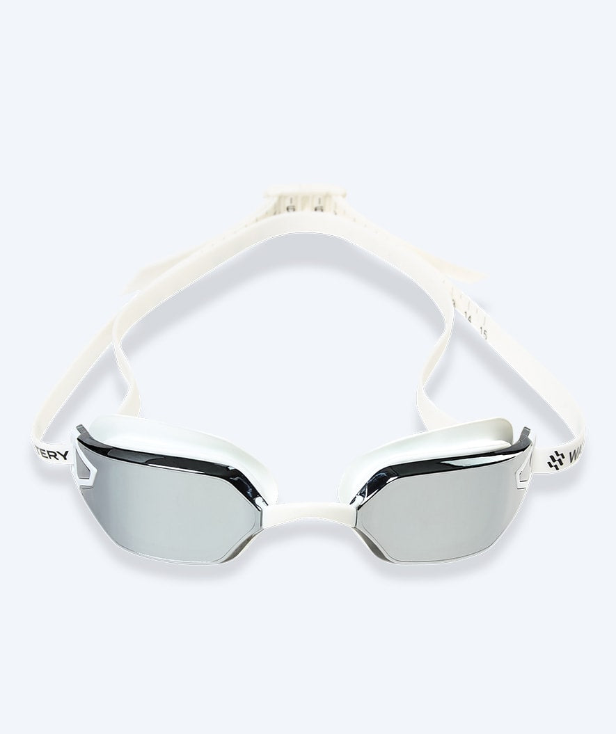 Watery competition swim goggles for kids - Power Lane - White/silver