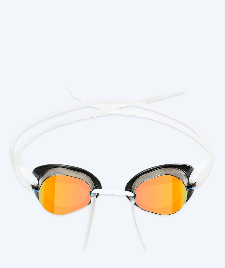 Watery swimming goggles - Proflex Swedish Mirror - White/gold