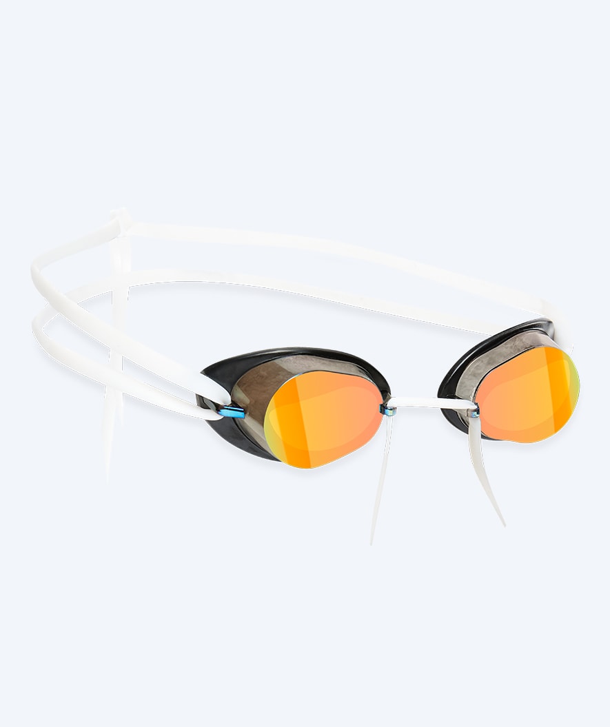 Watery swim goggles - Proflex Swedish Mirror - White/gold