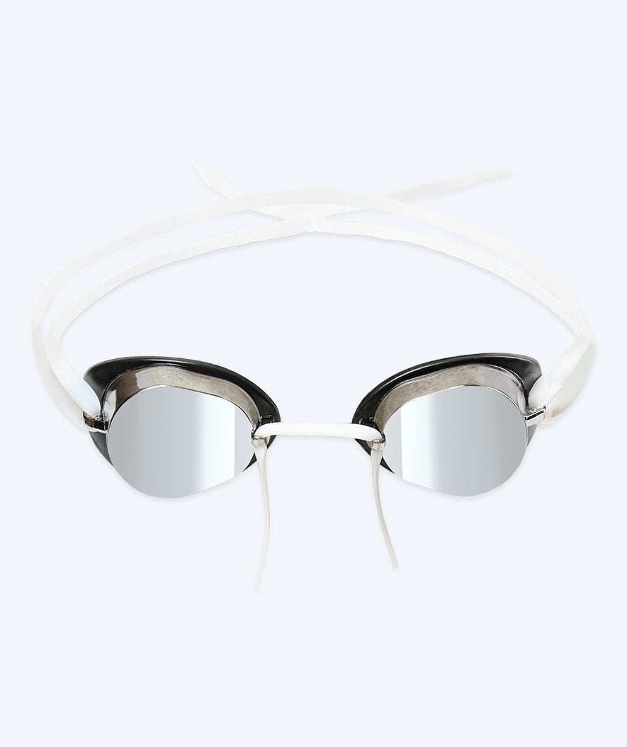 Watery swim goggles - Proflex Swedish Mirror - White/silver