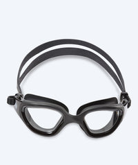 Watery nearsighted swimming goggles with prescription for adults - (-2.0) – (-6.0) - Raven Active - Black/clear
