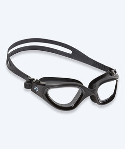 Watery nearsighted prescription swim goggles for adults (-2.0 to -6.0) - Raven Active - Black/clear