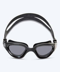 Watery nearsighted prescription swim goggles for adults - (-2,0) to (-6,0) - Raven Active - Black (Smoke lens)