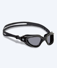 Watery nearsighted prescription swim goggles for adults - (-2,0) to (-6,0) - Raven Active - Black (Smoke lens)