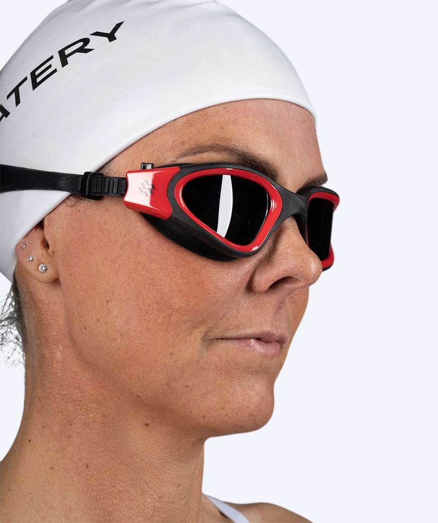Watery training swimming goggles - Raven Active - Black/red 1.0