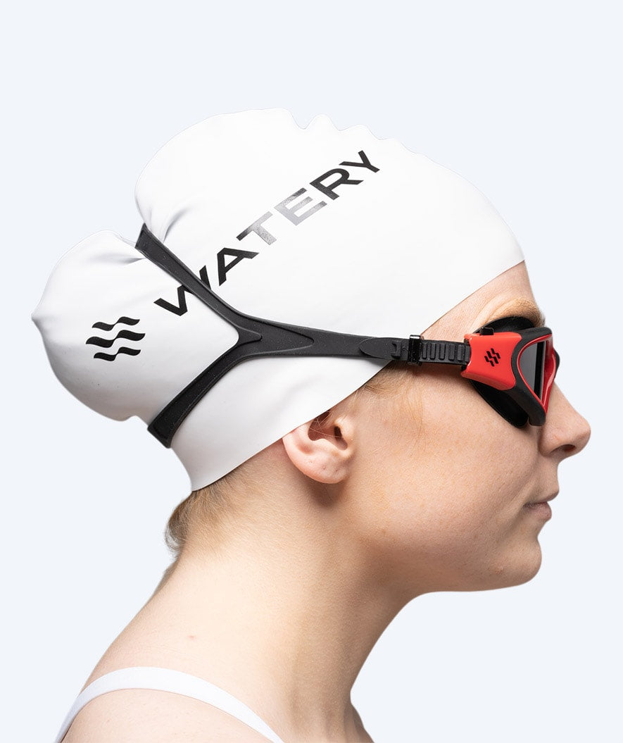 Watery training swimming goggles - Raven Active - Black/red 1.0