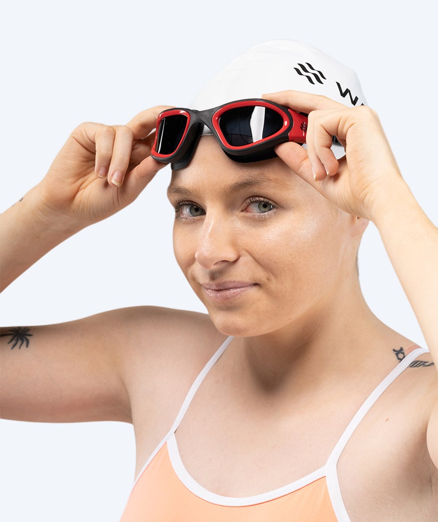 Watery training swimming goggles - Raven Active - Black/red 1.0