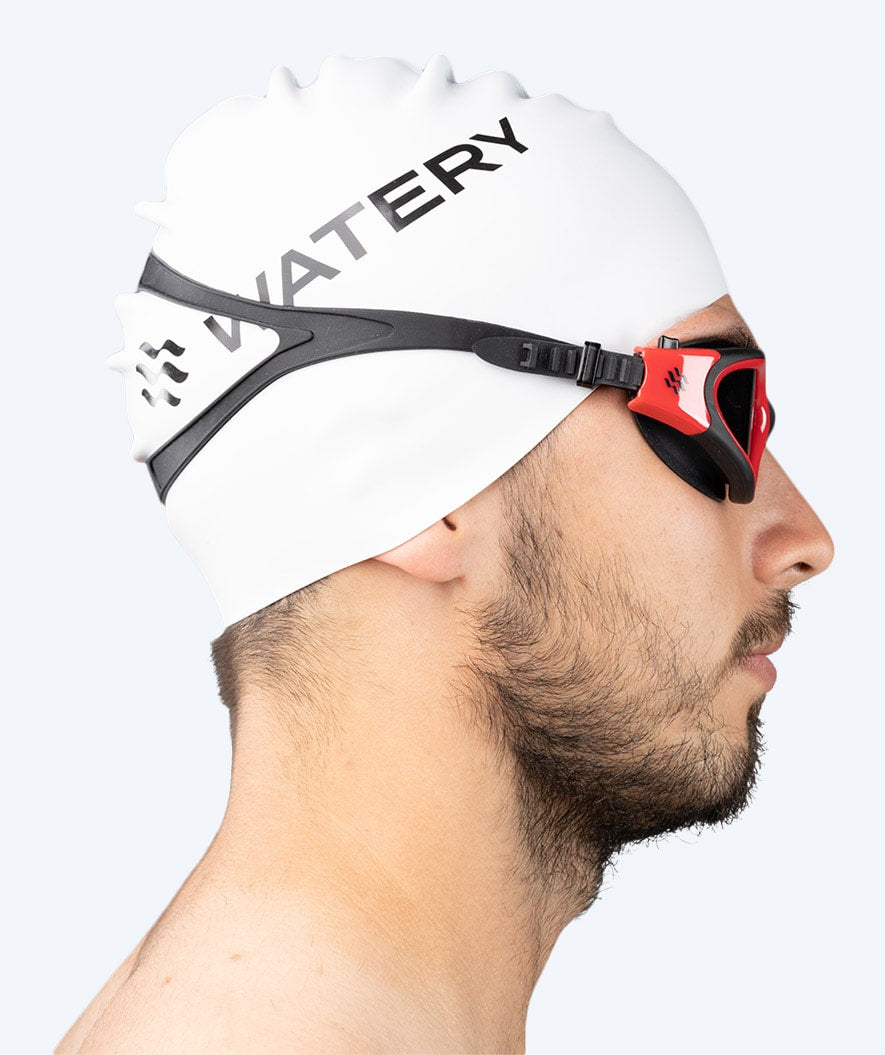 Watery training swimming goggles - Raven Active - Black/red 1.0