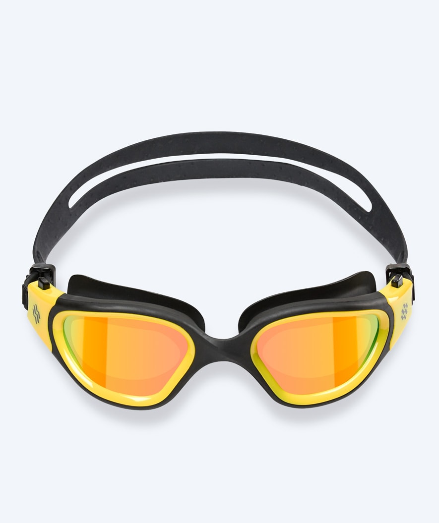 Watery training swimming goggles - Raven Mirror - Black/yellow
