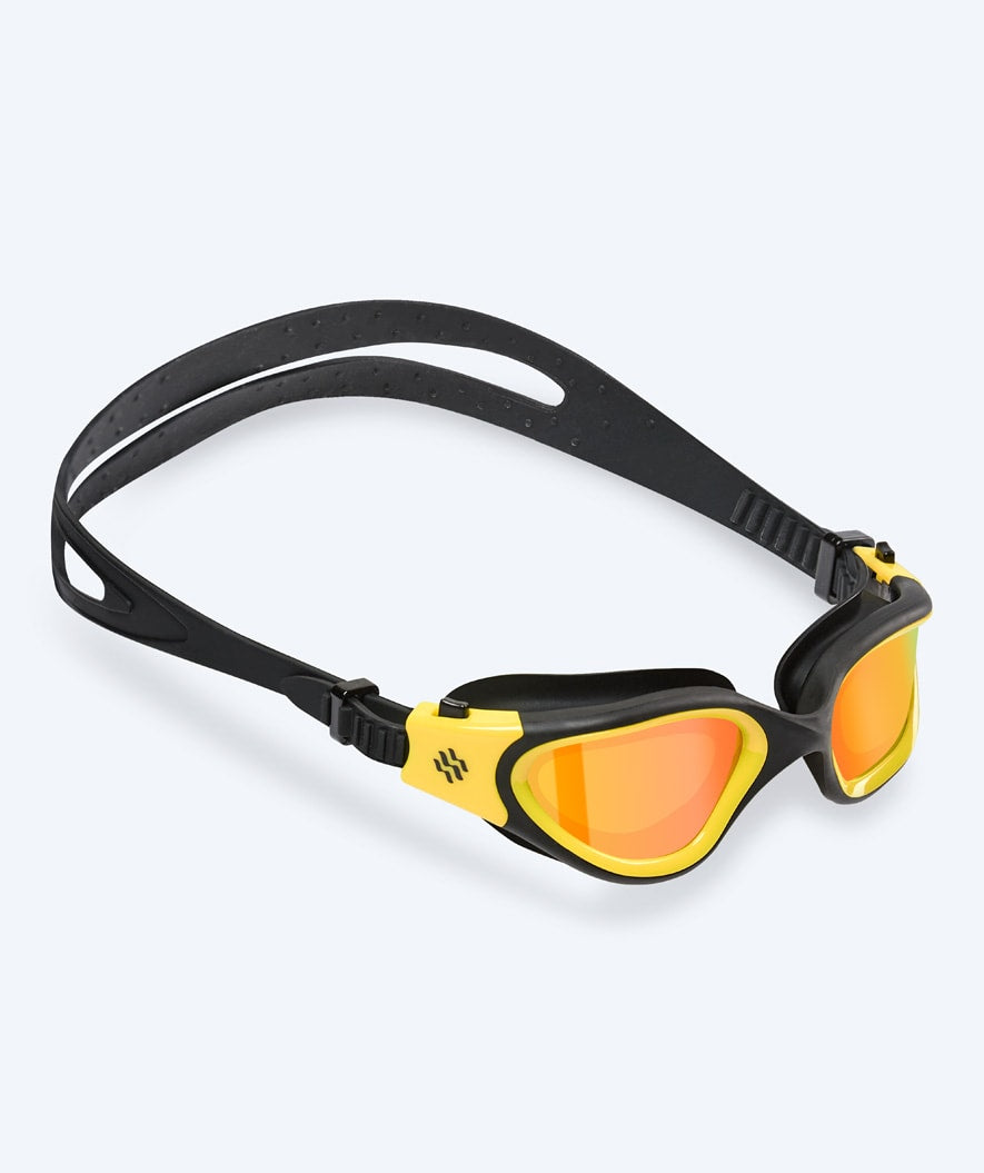 Watery training swimming goggles - Raven Mirror - Black/yellow