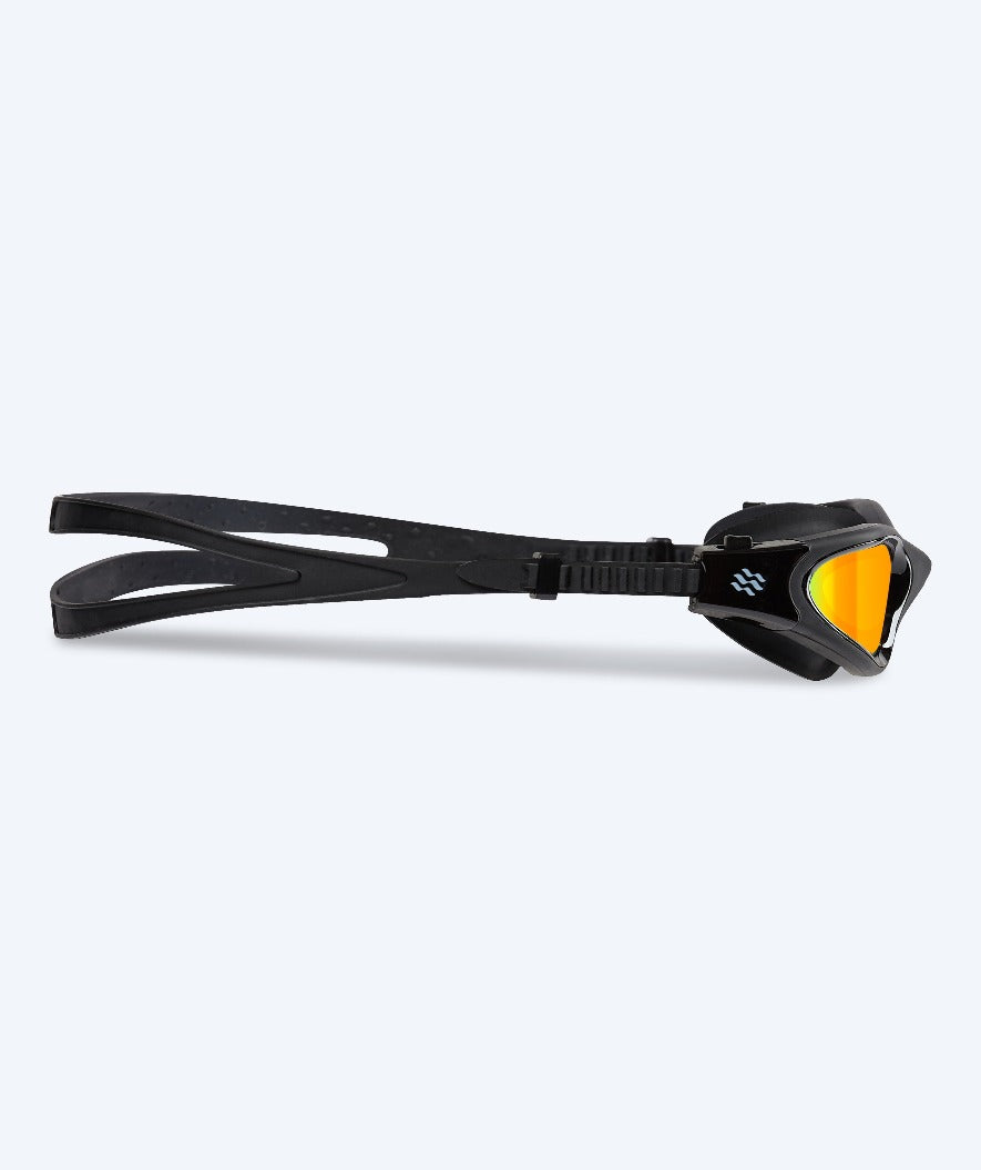 Watery training swimming goggles - Raven Mirror - Black/gold
